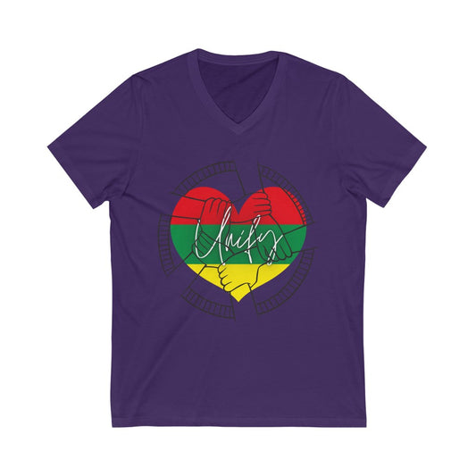 Unisex Jersey Short Sleeve V-Neck Tee